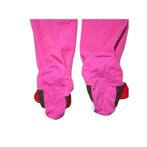 Nick & Nora Adult‎ Small Puppy Dog Foot PJs One Piece Footie Pajamas Pink Fleece - Picture 7 of 7